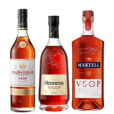 Martell & Courvoisier & Hennessy Cognac Bundle Package 750ml