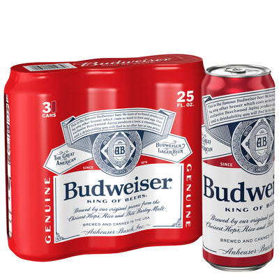 Budweiser Can 3pk 25oz