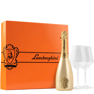 Lamborghini Brut Oro Vino Spumante W/Two Glasses 750ml