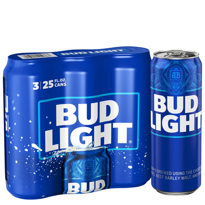 Bud Light Can 3pk 25oz