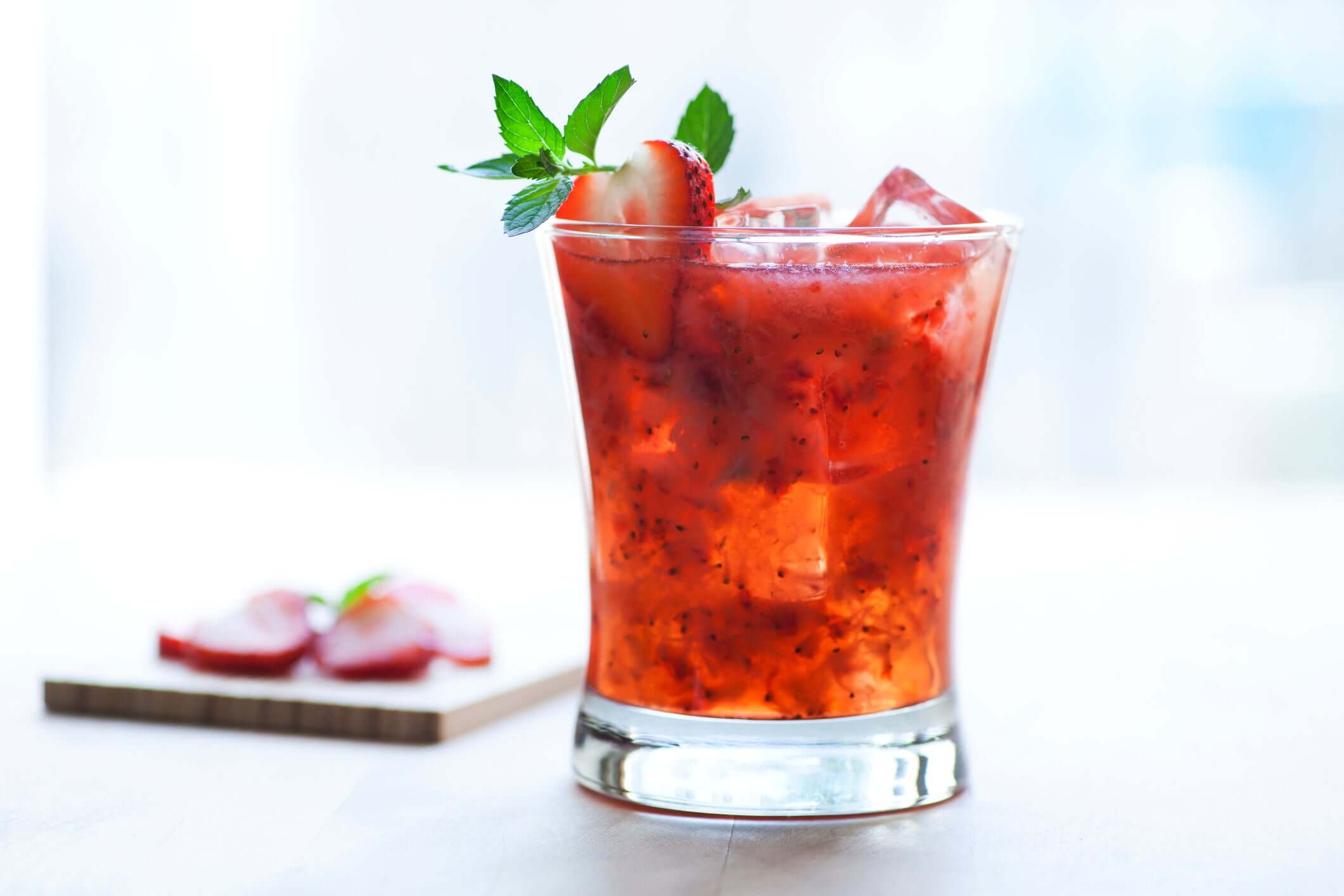 Strawberry Basil Bourbon Lemonade