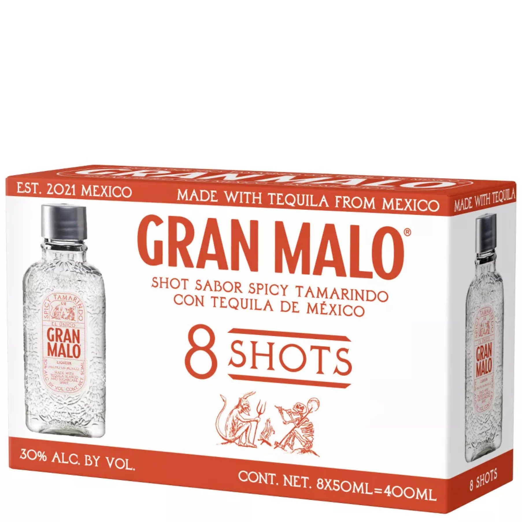 メキシコ産 ハイビスカス テキーラ Tequila Gran Malo Gran Malo Tamarind Tequila 8-Pack 50ml | ShopSK