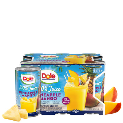 Dole 100% Pineapple Mango Juice 6pk 6oz Cans