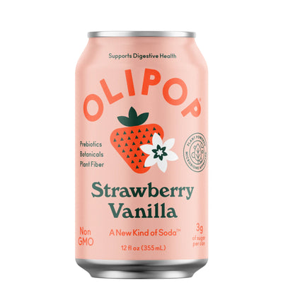 OLIPOP Strawberry Vanilla Prebiotic Soda 12oz
