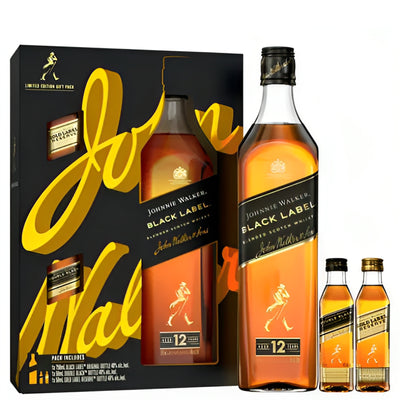 Johnnie Walker Black Label W/Two Mini Bottle 750ml