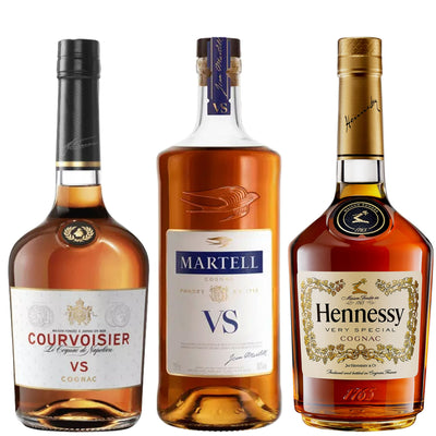 Martell, Courvoisier & Hennessy VS Cognac Bundle Package 750ml