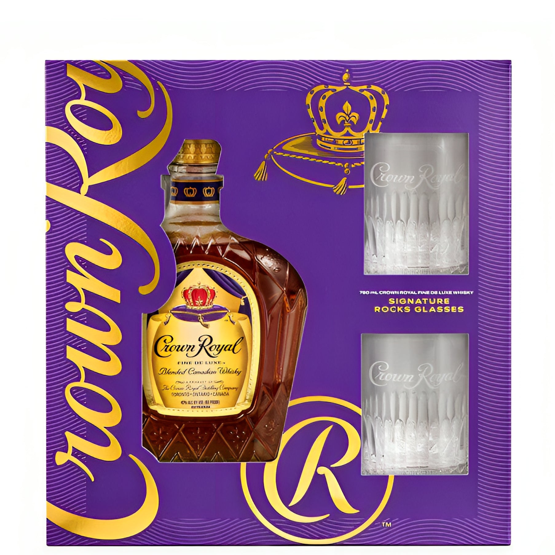 Crown Royal Canadian Whisky W/Two Glasses Gift 750ml