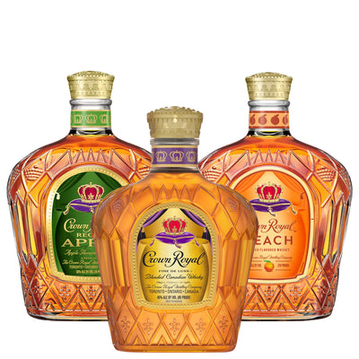 Crown Royal Blended & Apple & Peach Whisky Bundle Package 750ml