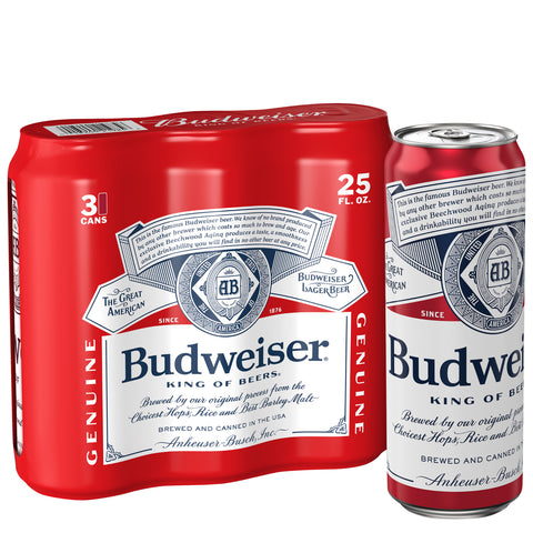 Budweiser Can 3pk 25oz | Liquor Delivery | ShopSK - Buy