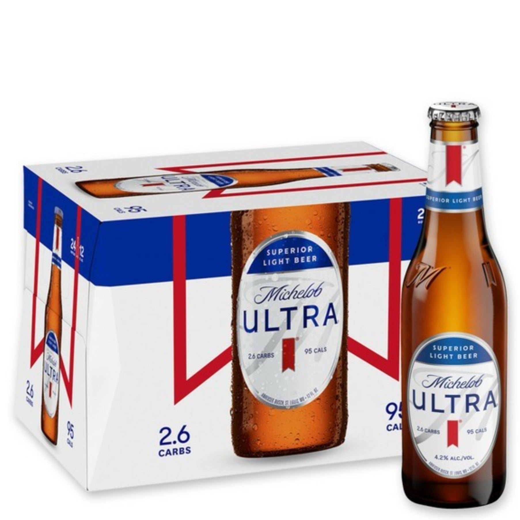 Michelob Ultra Beer, Superior Light - 24 pack, 12 fl oz bottles