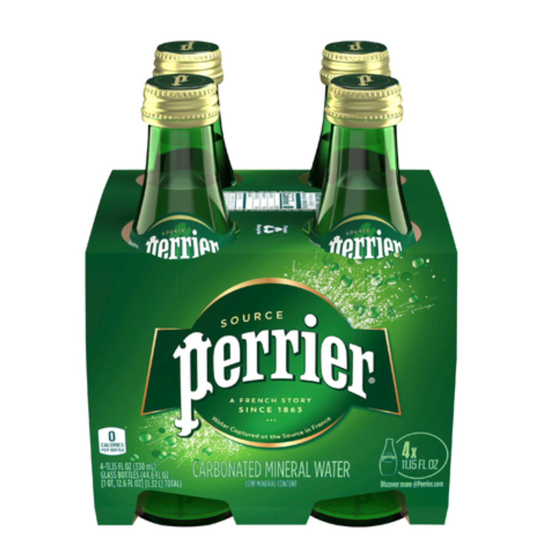 Buy Perrier Carbonated Sparkling Water 330ml, imported (Pack of 4 Bottle) 