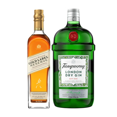 Johnnie Walker Scotch & Tanqueray London Gin Combo Package 1.75 Liter